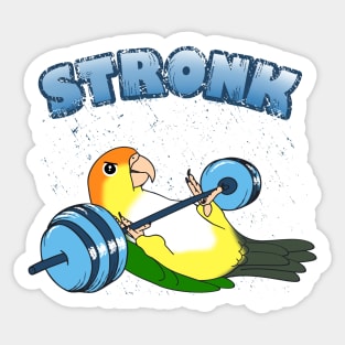 Stronk White bellied caique Fitness Parrot Workout Sticker